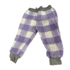 Miki Miette Baby's‎ 12m Purple Plaid Fleece Joggers NWT